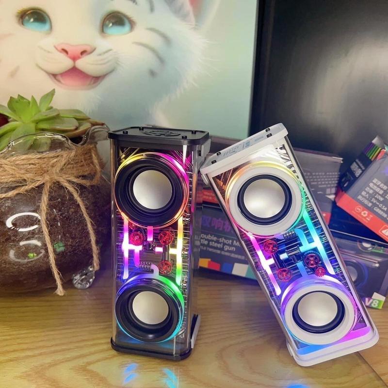 Loa BLUETOOTH V8  cầm tay ,âm thanh hay , RGB nháy theo nhạc TWS kết nối 2 loa Củ Loa Led