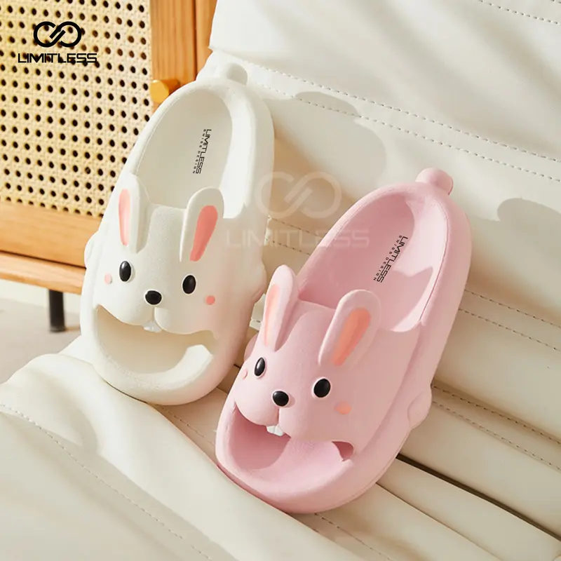 Limitless - Sandal Bunny Wanita Selop Rumah Sendal Slide Cewek Lucu Model kelinci Terbaru 2024 Black Pink - Size 30 - 41 Shoes Merah ( Jelly ) sandal  couple  ber2 8