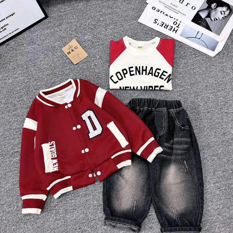 2 mẫu( tặng vòng)bộ nỉ ép quần jeans 4 chi tiết dài tay của bé trai sai 10-25kg( quần dài 3,5 gang)( phom to bạn ít tuoi không  tăng sai) 4