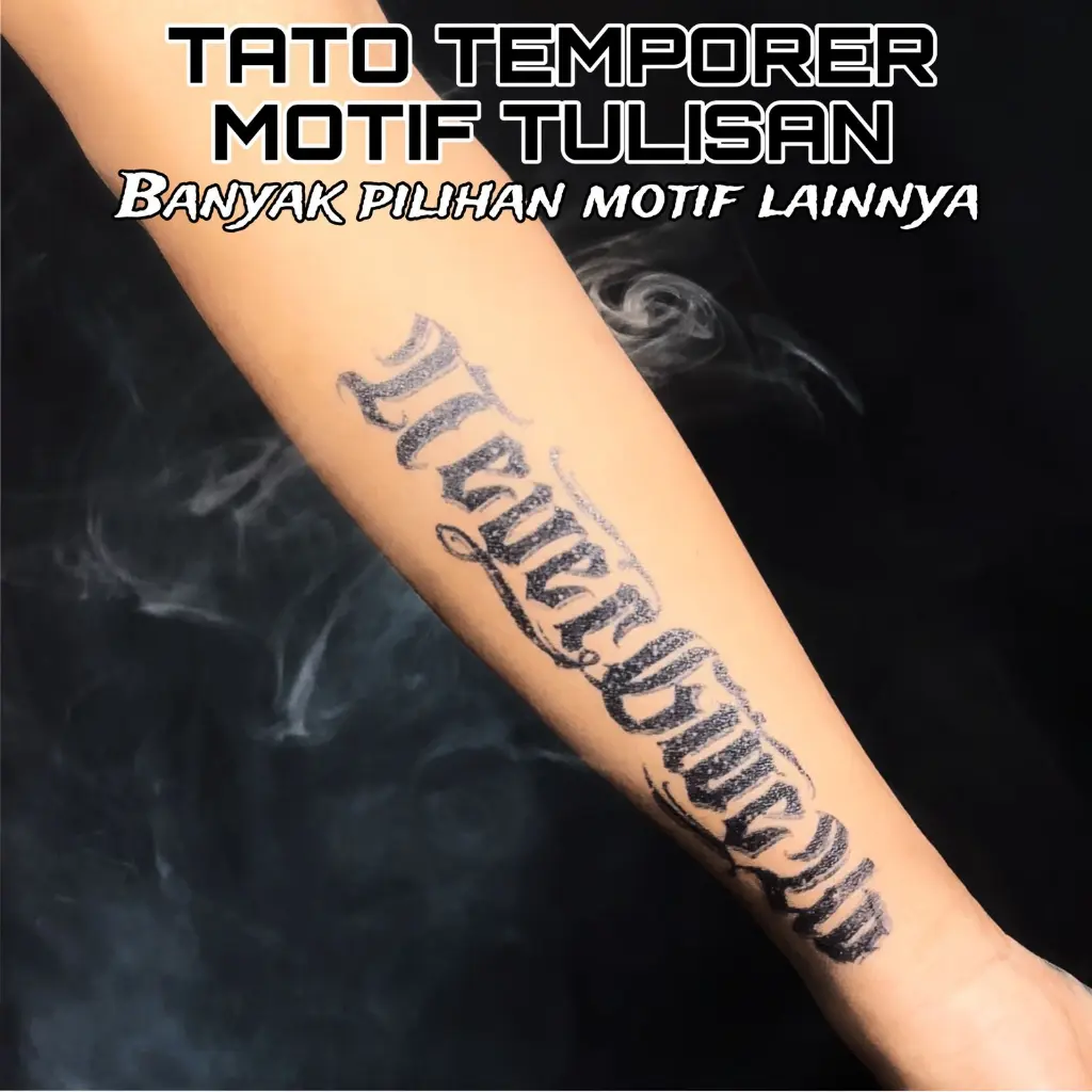 Tatomaniagaleri-Tato Motif Huruf Tulisan  / Tato temporer seri Tulisan / Tato semi permanent