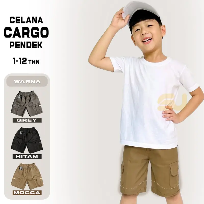 1-12 thn Celana Gamblok Anak Laki Laki Cargo Pendek Anak Premium 2
