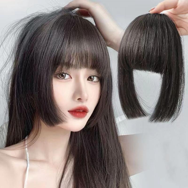 Synthetic Princess Cut Bangs Wig Female Natural Invisible Seamless ...