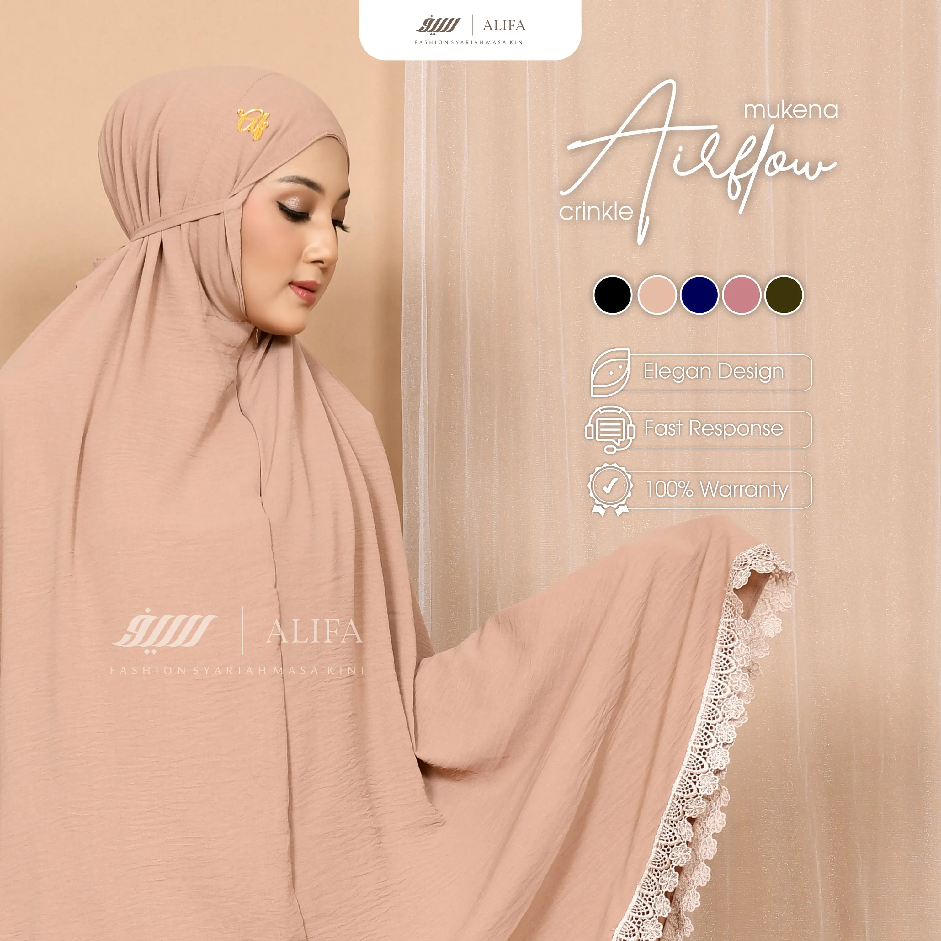 Mukena Airflow Crinkle Premium Atasan Dewasa