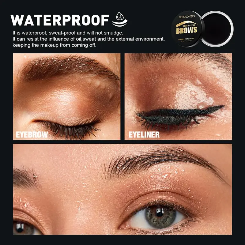 Long Lasting Eyebrow Cream with Eyebrow Brush, 1 Box Smooth Styling Eyebrow Pomade, Setting Eyebrow Wax, Eye Brow Makeup Tool for Women 6