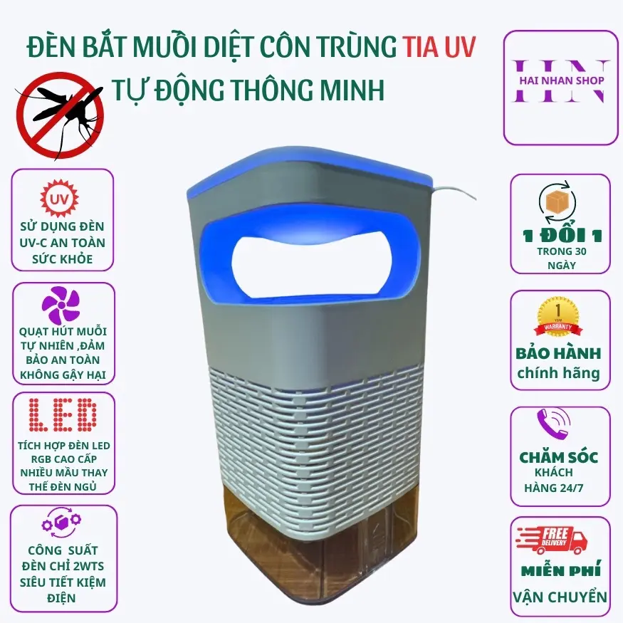 ĐÈN BẮT MUỖI DIỆT CÔN TRÙNG thông minh kiêm đèn ngủ cắm USB Máy Bắt Muỗi
