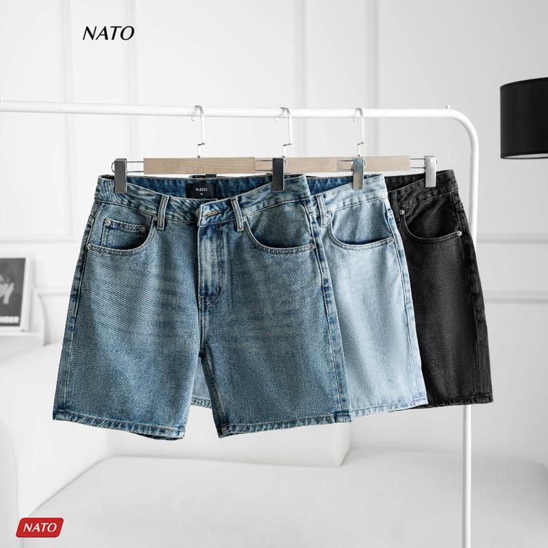 Quần Short Jean Ngắn Nam CARLOS Vải Cao Cấp Xuất Khẩu Trơn Dày Màu Xanh Đen Navy Đẹp Form Co Giãn Ống Ôm Regular NATO Menswear Ong