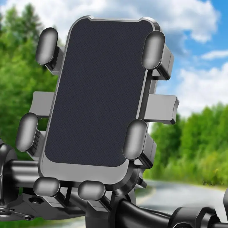 Bicycle Phone Holder, 1 Count 6-claw Bicycle Phone Mount, Universal Rearview Mirror Phone Holder for Bicycle, Motorcycle, Scooter