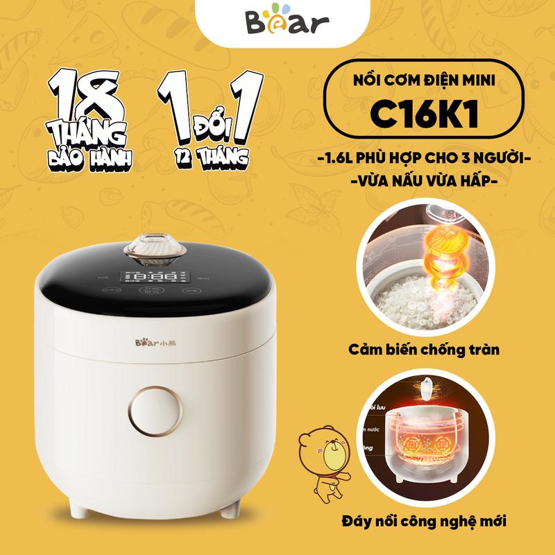  Nồi cơm điện mini Bear DFB-C16K1  1,6 lít  Nấu Cơm Cooker 