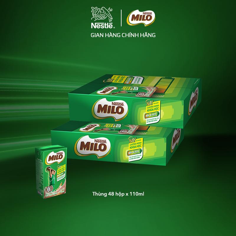 Nestlé VN Combo 2 Thùng Sữa lúa mạch Nestlé MILO thùng 48 hộp x 110ml-LS