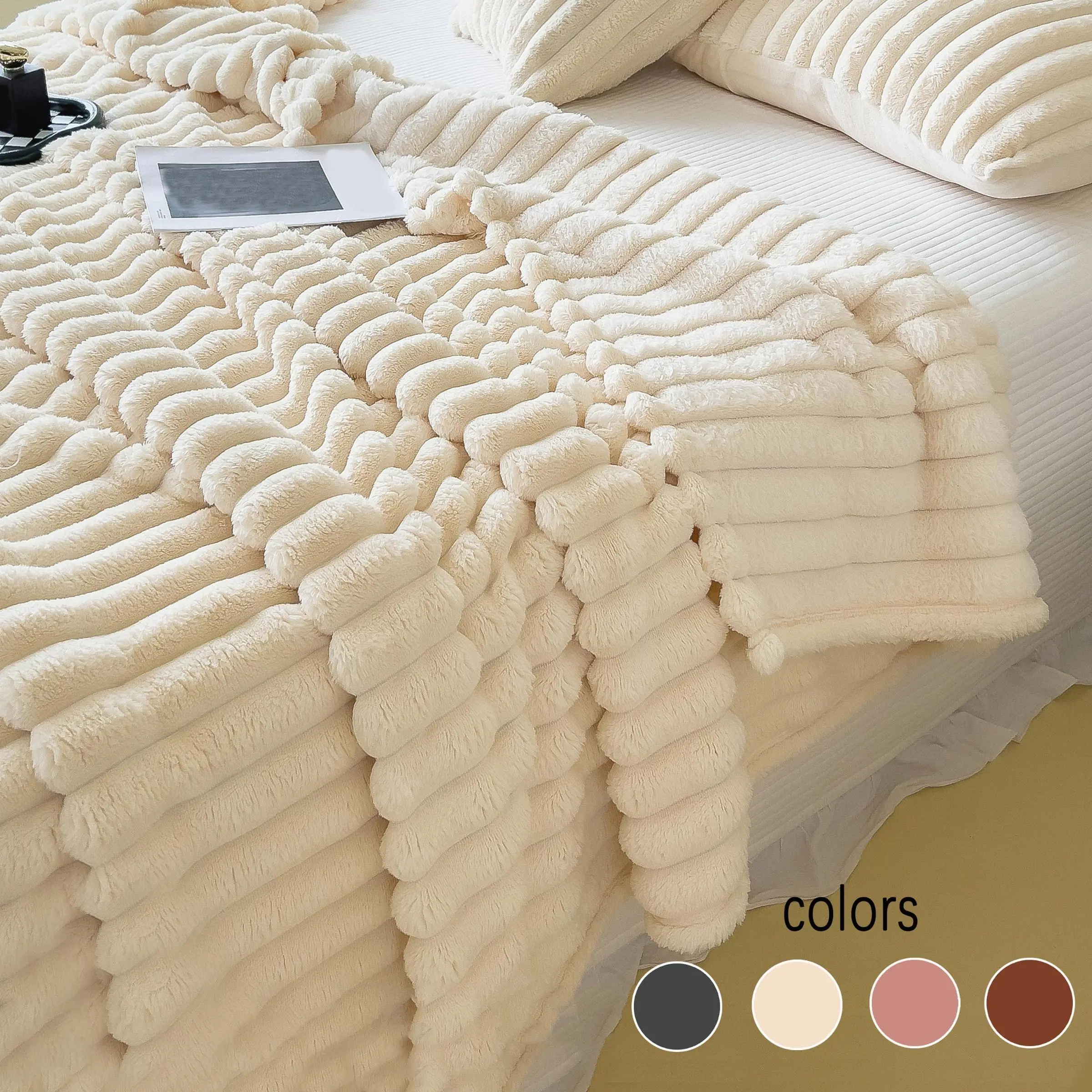 Solid Color Throw Blanket, 1 Count Soft Comfortable Sofa Blanket, Warm Home Bedroom Dormitory Office Bedding, Bedroom Decoration,  Household Items