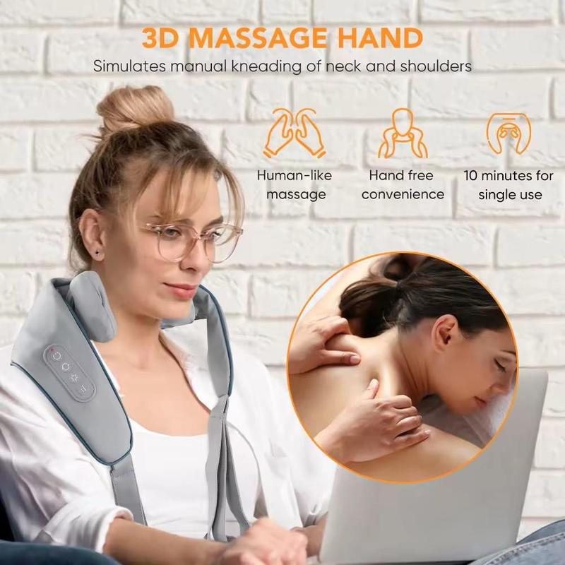Electric U-shaped Multi-function Neck & Shoulder Massager, Cervical Back Muscle Relaxing Massage Shawl, Personal Care Appliances for Men & Women, Stocking Fillers Gift 7
