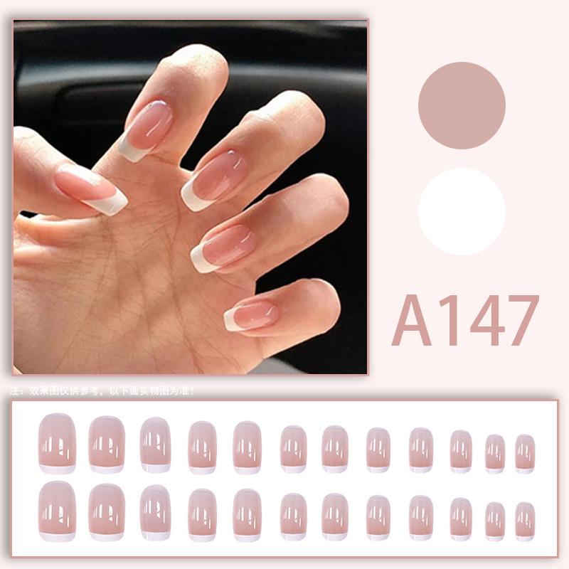 Product Introduction of เล็บปลอม, สไตล์สั้นปลอกหุ้มเกราะ, ถอดออกได้, ใช้ซ้ำได้, 24 ชิ้น, สีทึบ, แฟชั่นสไตล์ฝรั่งเศสและยุโรปที่สวยงาม, สินค้าแนะนำ, รวมเจลเยลลี่ฟรี, เล็บสำหรับเพ้นท์เล็บ, [COD] 0