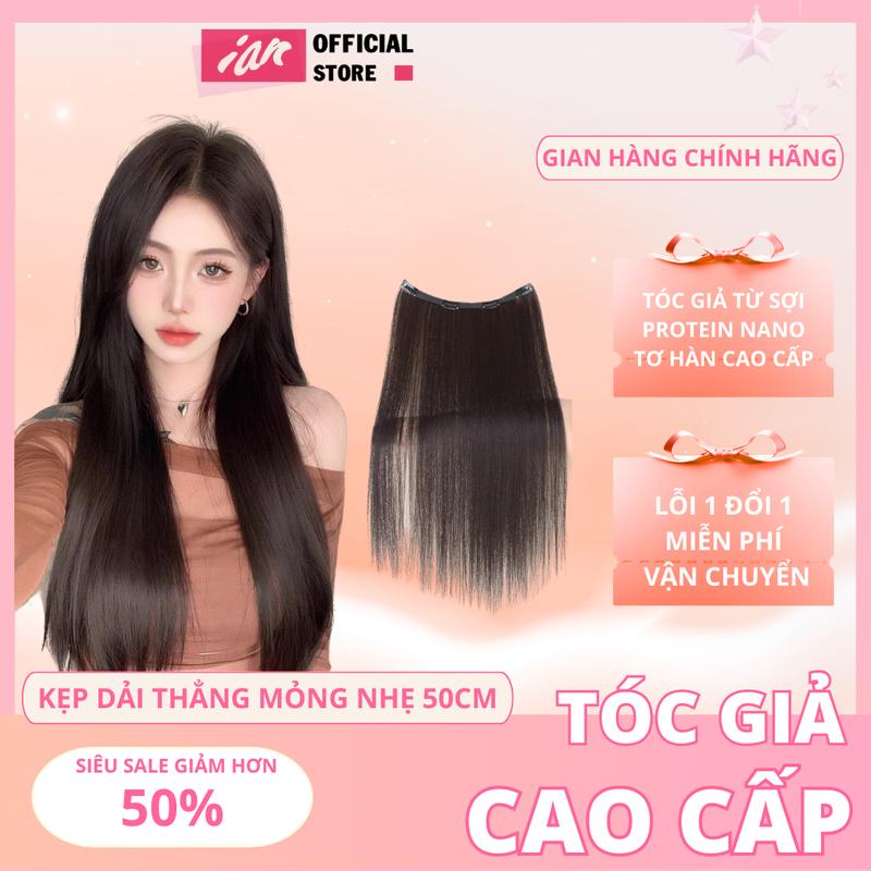 Tóc Giả iAn Cao Câp, Tóc Kẹp Mảnh Light Bản Rộng Cao Cấp
