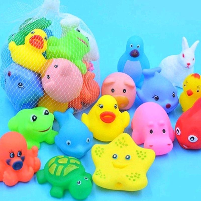 Túi chip 12 con, đồ chơi bồn tắm kêu chipchip cho bé vui nhộn Kem Voi Ếch vịt  thả  bồn  tắm  cho  bé