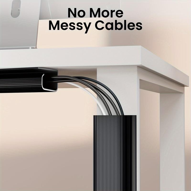 Giá đỡ dây dưới bàn, dán bằng keo, chất liệu PVC, khe tổ chức ẩn, lắp đặt không…