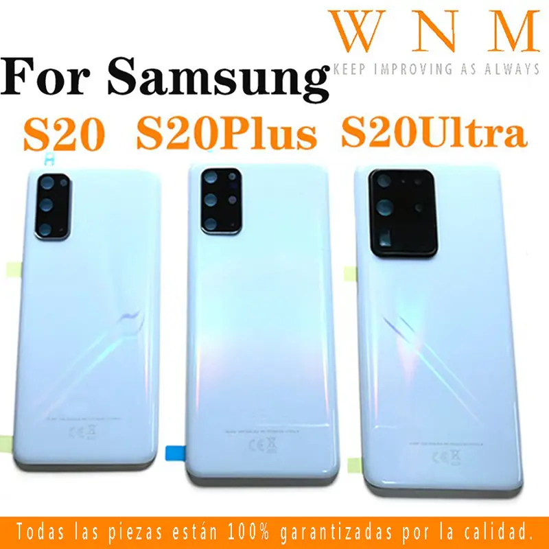 Vỏ nắp pin lưng, dành cho Samsung Galaxy S20 G980, S20 + Plus G985, S20 Ultra G988, có LOGO, kính pin, nắp lưng, vỏ cửa sau, bộ phận thay thế, với khung và dụng cụ ống kính 0