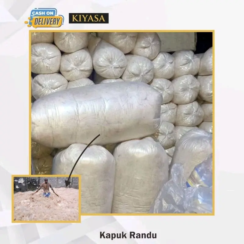 Kapuk Randu Kiloan Tanpa Biji - Kapuk Pilihan Asli 100% untuk Isian Bantal Guling Bed Putih