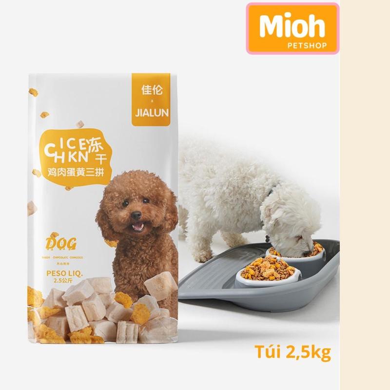  Hạt cho chó Jialun Mix thịt gà và lòng đỏ trứng sấy lạnh thơm ngon Túi 2,5KG 