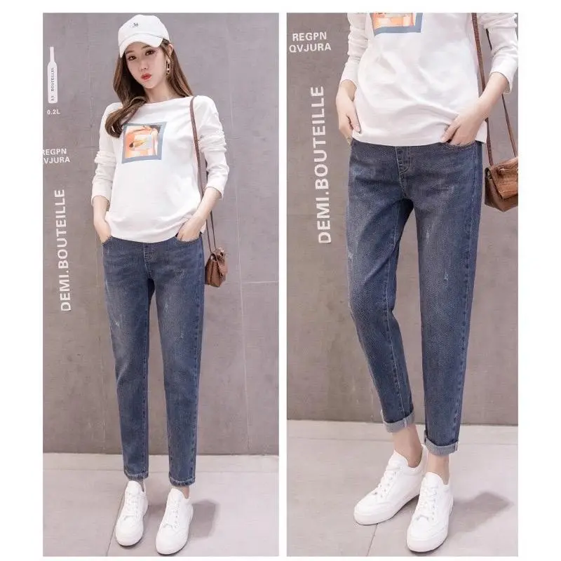 Quần bầu - Quần jean bầu 12 baggy ống rộng không ôm chân( 40-75kg)