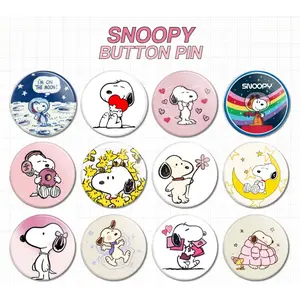 PIN - SNOOPY BUTTON PEANUTS BUTTON PIN COCOK UNTUK AKSESORIS TAS AESTHETIC KEREN Pin 44mm