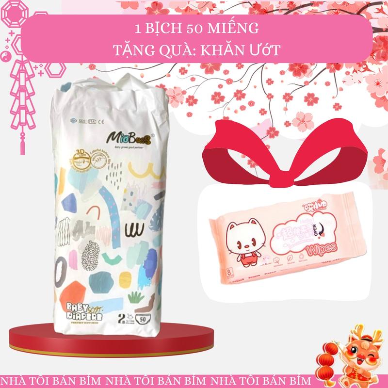 [ 1 BỊCH ] Bỉm Miobuss Dùng Cho Bé, Mỏng Mềm, Thấm Hút Tốt, Có Đủ Size từ 4kí -20kí
