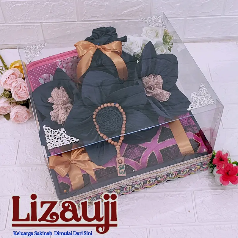 mahar pernikahan/Mahar nikah seperangkat alat sholat bunga tiga satin/mahar mukena satin/hantaran/seserahan Mukena 6