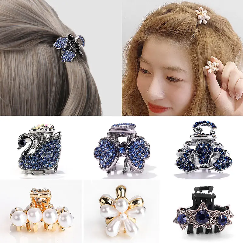 Klip Rambut, Gaya Korea Baru, Fesyen, dengan Rhinestones Biru, - TikTok ...
