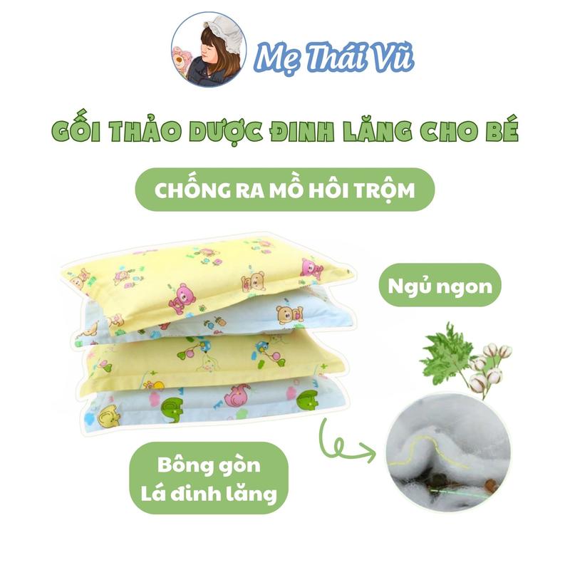 CHỌN QUÀ TẶNG Lẻ 1 gối, Combo 2 gối thảo dược đinh lăng cho bé từ 1-3 tuổi ngủ ngon, chống ra mồ hôi trộm Mẹ Thái Vũ