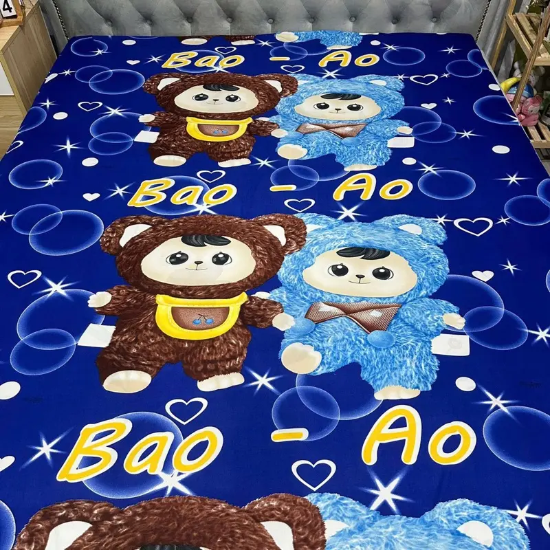 Áo bọc nệm khóa kéo 2 mặt thun lạnh in 3D sắc nét mẫu hoạt hình hottrend 7