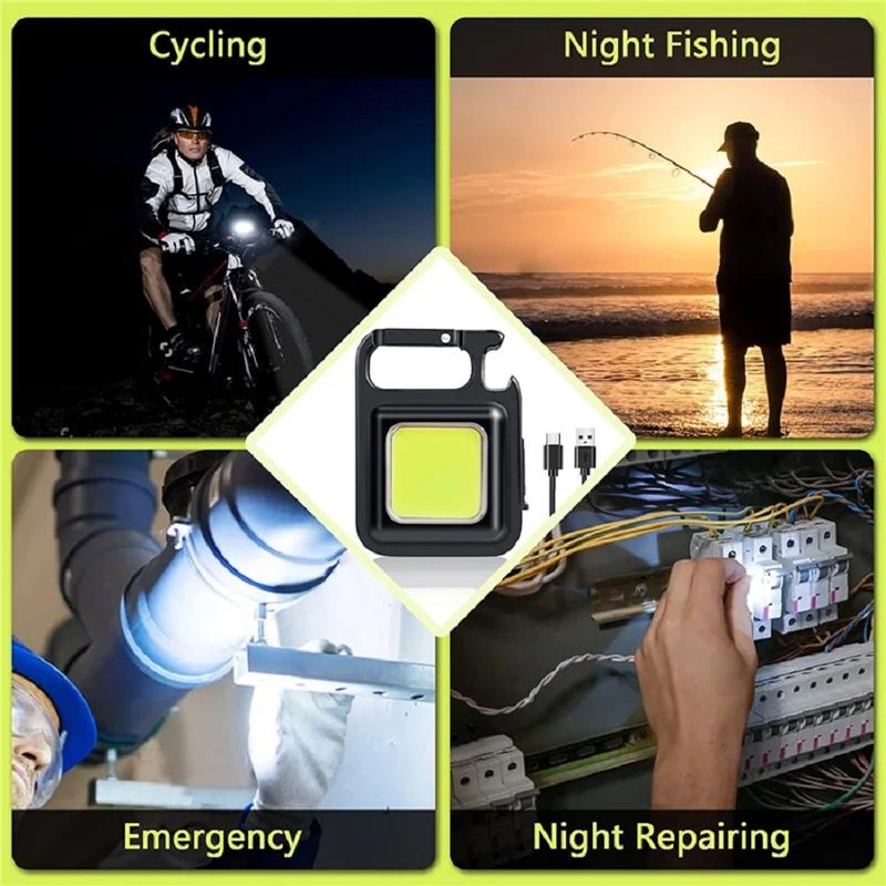 Product Introduction of Mini LED Flashlight Keychain Light Multifunctional Portable COB Camping Flashlights USB Charging Work Lights Fishing Lanterna flashlight 15