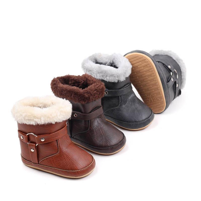 Product Introduction of Baby Winter Boots Soft Anti-Slip Sole Booties Warm Leather Crib Shoe Infant First Walkers 29