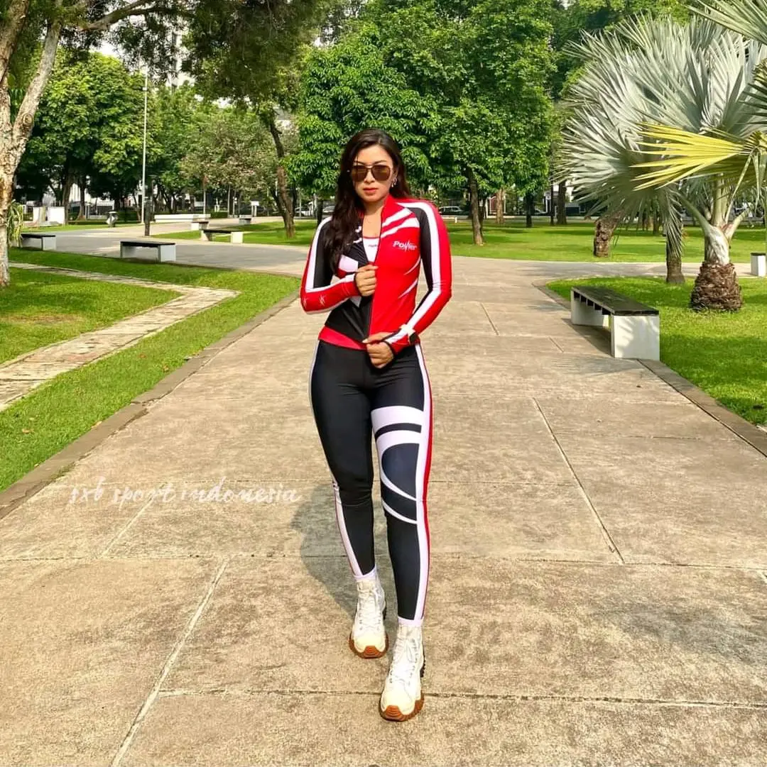Setelan jaket ketat dan leging sxb sport Wanita