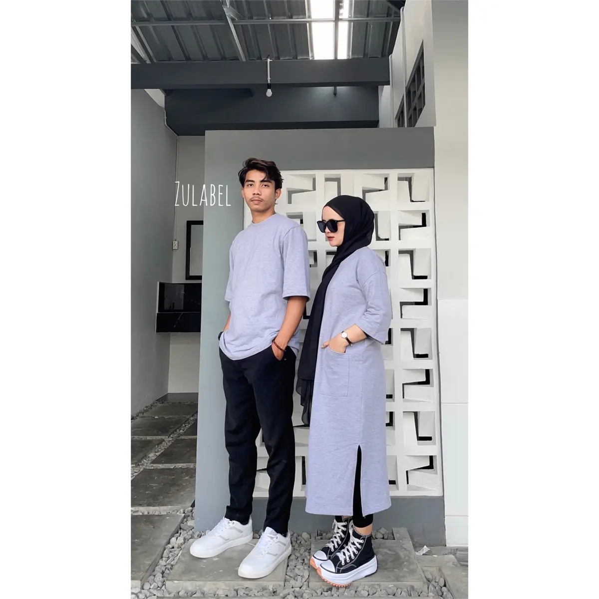 Couple Midi Dress dan Kaos Oversize Baby Terry By Zulabel