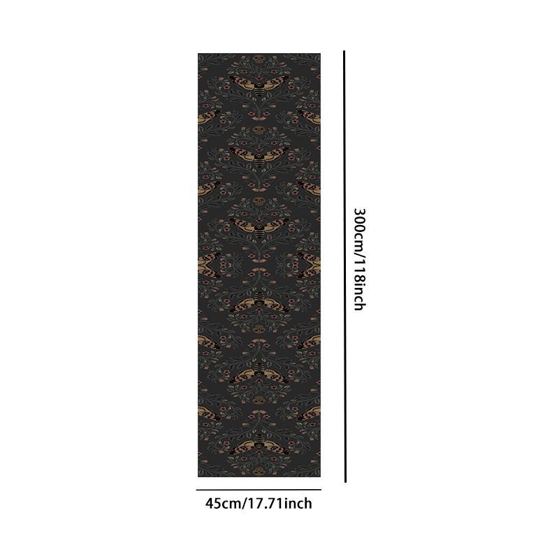 Skull Head Moth Pattern Wall Sticker, 1 Roll Waterproof Self-adhesive Wallpaper, Removable Wall Decal for Home Living Room Bedroom Dormitory Decor 1
