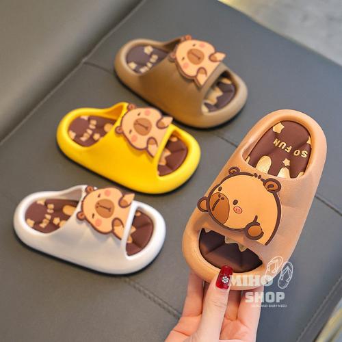 Dép bánh mì hoạt hình Capybara siêu đẹp cho bé trai bé gái đế mềm êm chân