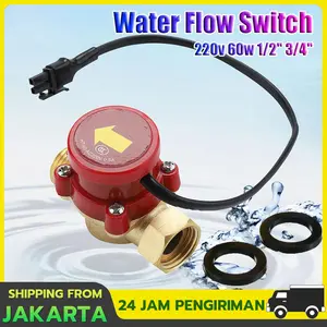 Saklar Otomatis Pompa Booster 1/2 inch saklar Water Flow Switch otomatis waterflow pompa dorong / Otomatis Elektrik 3/4" + Sock Eksternal 1/2" Otomatis Wasser Boster Pump / HT-60 220V 0.5A G3/4 "-3/4" Benang Pompa Air Kas Sakelar Sensor Bagian