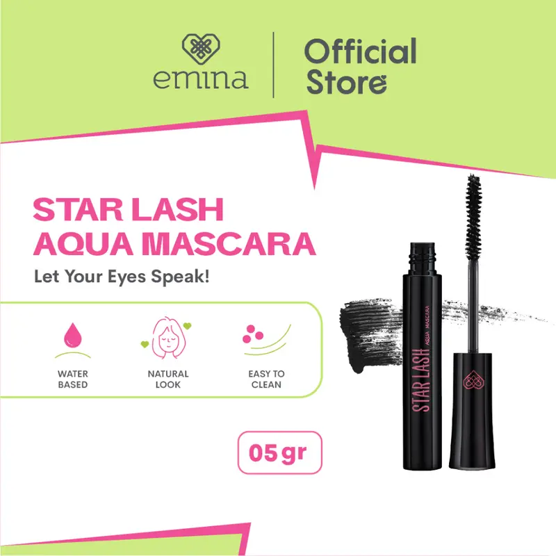 Emina Star Lash Aqua Mascara 5 g - Lentik dan Natural Mudah Dibersihkan 0