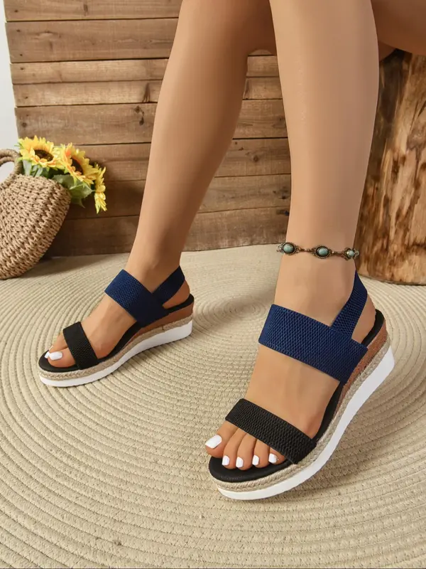 Women's Fashionable Adjustable Strap Espadrilles Sandals, Casual Comfortable Wedge Sandals for Beach Vacation, Lightweight Breathable Shoes for Daily Wear, Summer 5