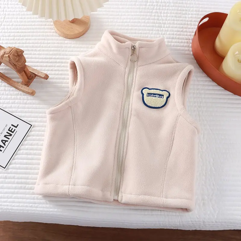 Áo Vest Trẻ Em, HK, Bộ Sưu Tập Thu Đông 2024, Áo Gi-lê Lông Cừu Olympic, Dành Cho Bé Trai Và Bé Gái, Áo Mặc Bên Ngoài Giữ Nhiệt, Mềm Mại Và Thoải Mái, Kiểu Áo Cardigan 2