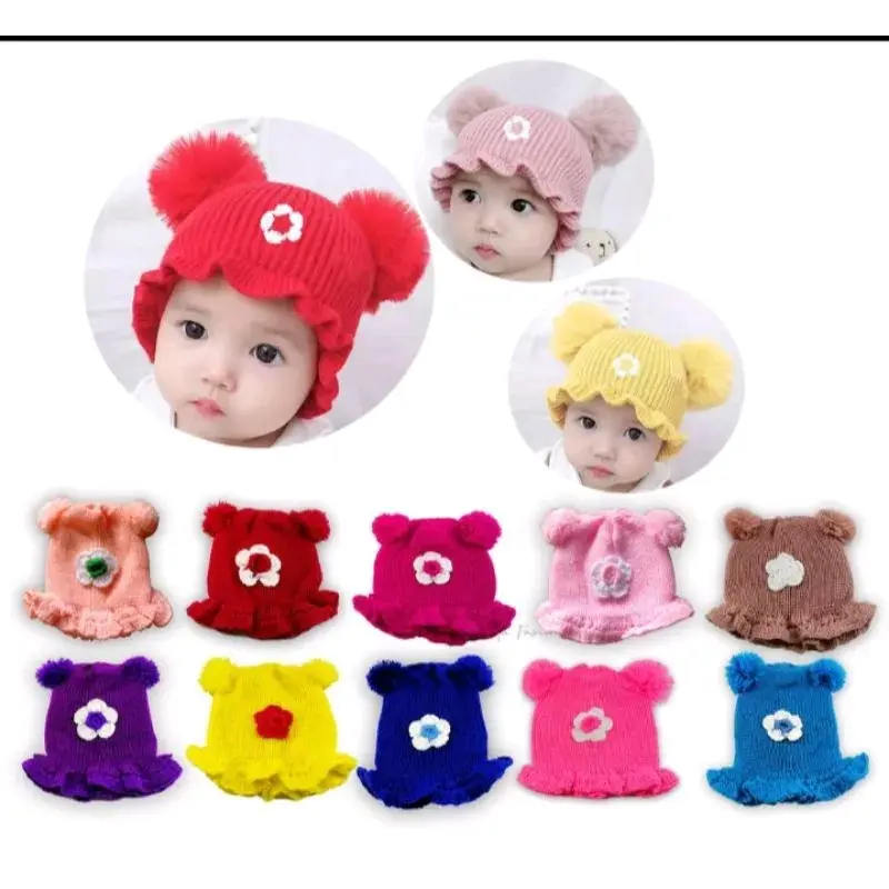 Topi Kupluk Anak Rajut Lily Usia 0-3 Tahun 1
