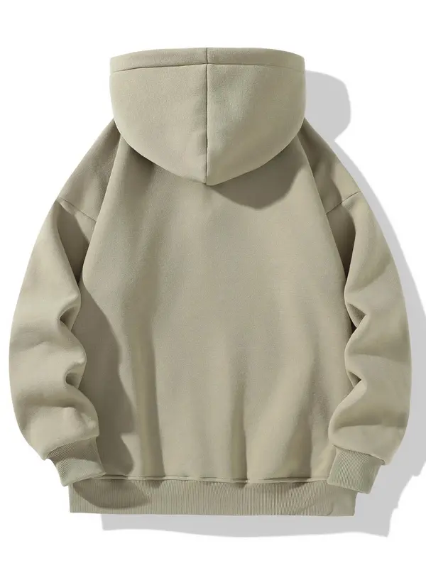 Men's Regular Fit Solid Half Zip Hoodie, Autumn Jumper Casual Long Sleeve Zipper Pullover for Fall & Winter, Going Out Tops, Fashion Men's Clothes for Daily Wear 1