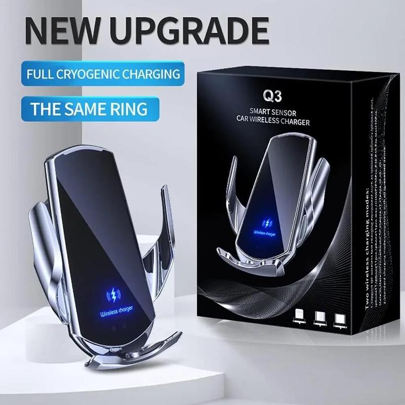 Car Phone Holder, 1 Count Wireless Charging Car Phone Holder Clip for Air Outlet, Rotatable Car Navigation Bracket for Smartphones, Car Accessories 3