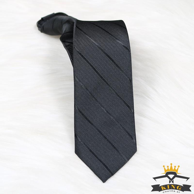 Cà vạt đen thắt sẵn KING caravat nam công sở và chú rể bản nhỏ 6cm style hàn quốc C020