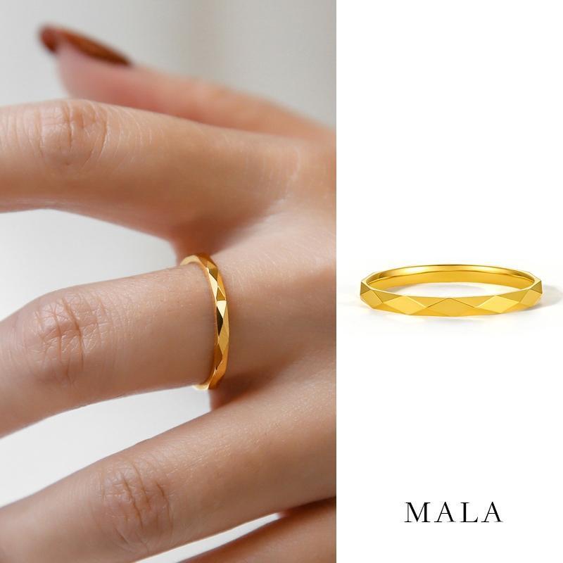 Nhẫn Thép Titan Sang Trọng, Dành Cho Cặp Đôi, Mạ Vàng 18k