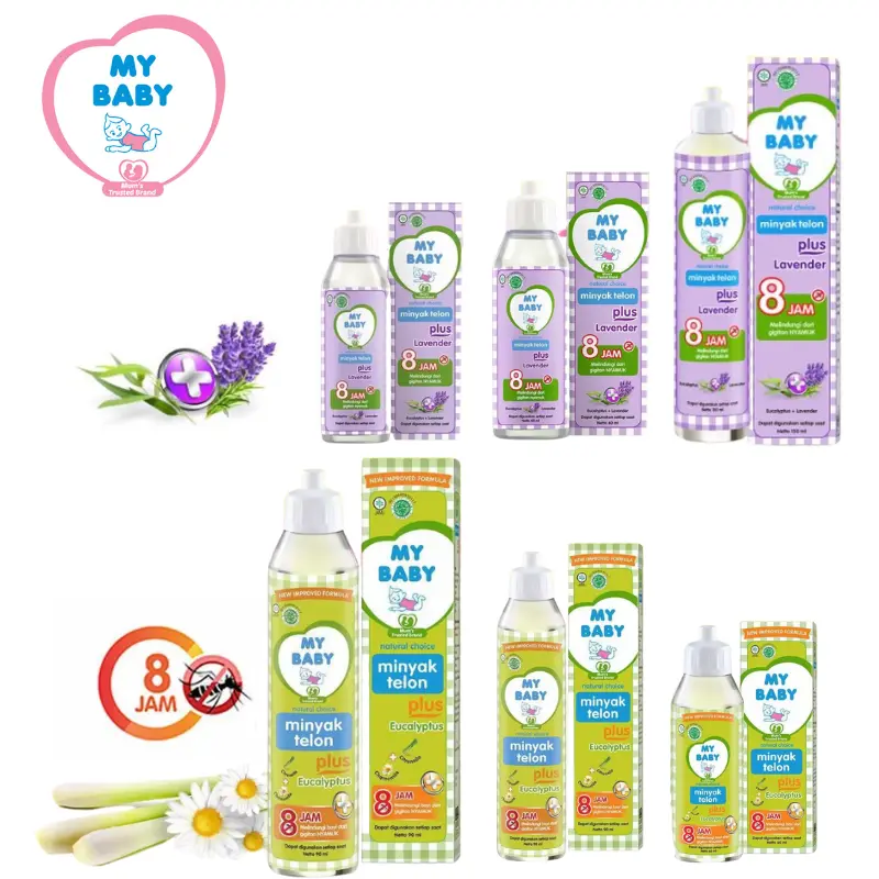 MY BABY Minyak Telon Plus Eucalyptus dan Lavender  Minyak Bayi Anti Nyamuk Tahan Lama 8 Jam  60ml / 90ml / 150ml