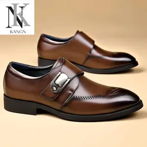 Sepatu kulit high-end pria kulit asli baru bisnis kasual pria sepatu kepala kulit sapi pria tren sepatu kulit mode