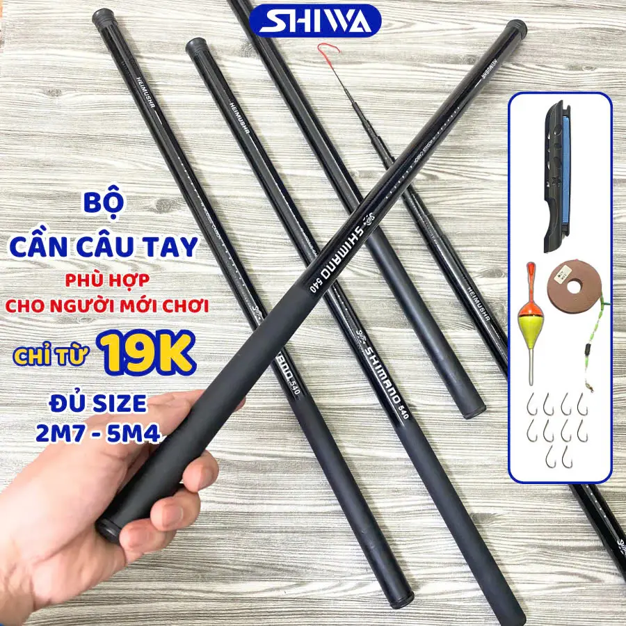 Cần Câu Tay Giá Rẻ SHIMANO Cacbon Cao Cấp - Combo Cần Câu Tay, Câu Đài Rút Gọn 2m7/3m6/4m5/5m4/6m3 - SHIWA CẦN DA