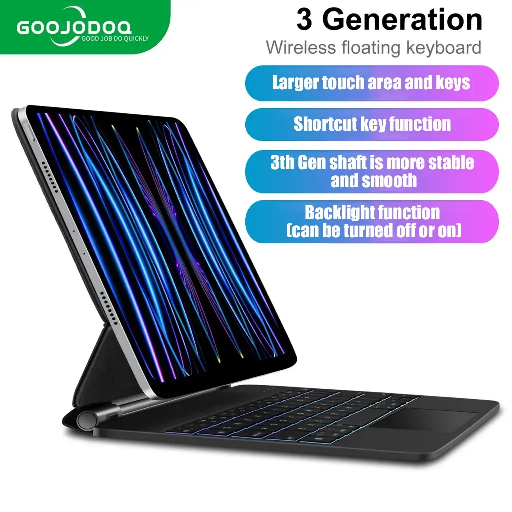 "GOOJODOQ Magic Keyboard for Ipad Air 4/5 Pro 11 12.9 Case with Wireless Bluetooth Keyboard Touchpad"