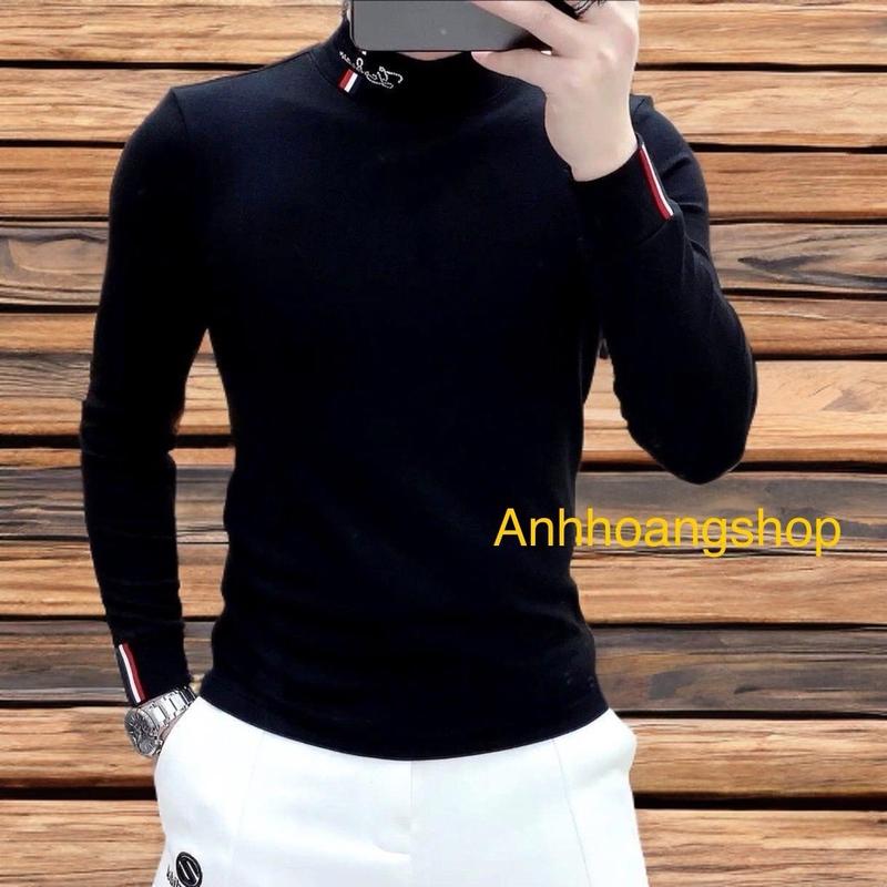 Áo thun nam dài tay thu đông điển hoạ tiết đơn giản sang trọng Cổ Tròn - Menswear Kem bomber  nỉ a op