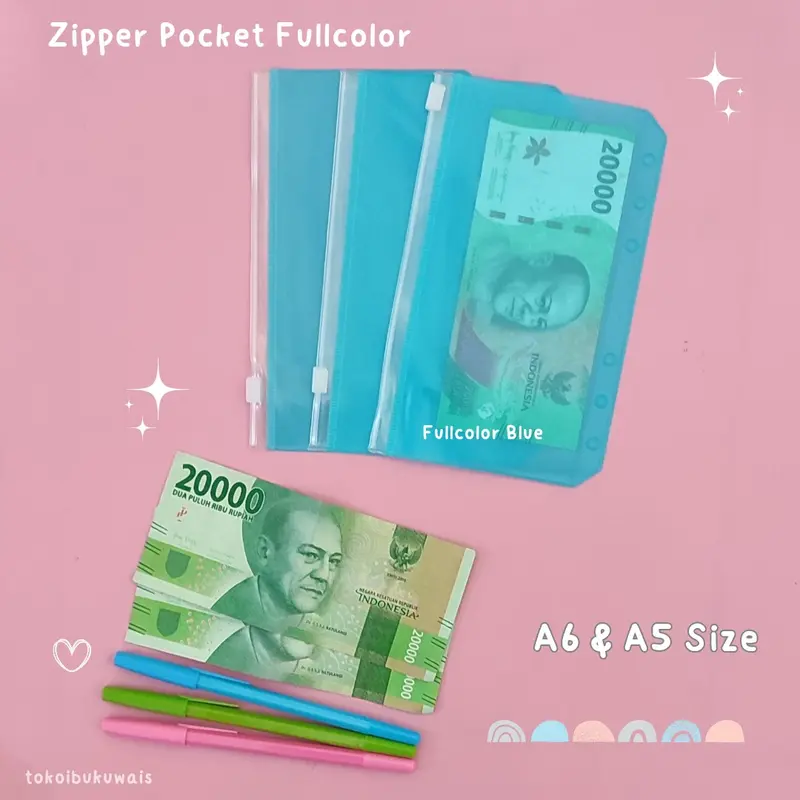 A6 A5 ZIPPER POCKET KANTONG PENYIMPANAN UANG SERBAGUNA - FULLCOLOR 4